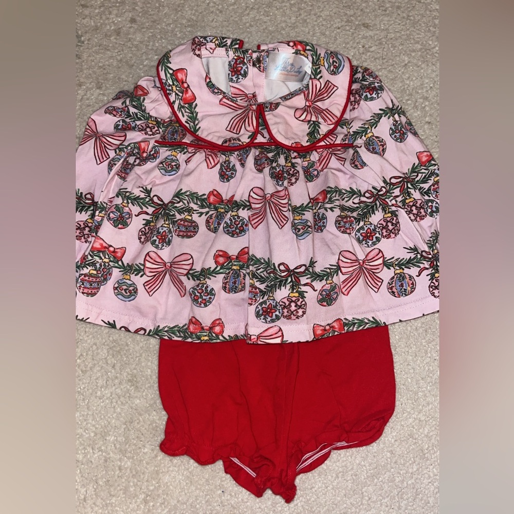 Festive Pink and Red Baby Outfit